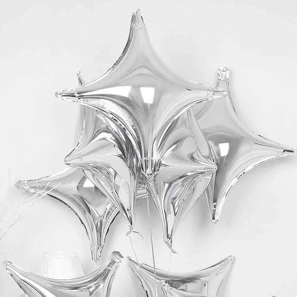 20Pcs Star Balloon Set, Modern Aluminum Silver Party Decorated Balloons