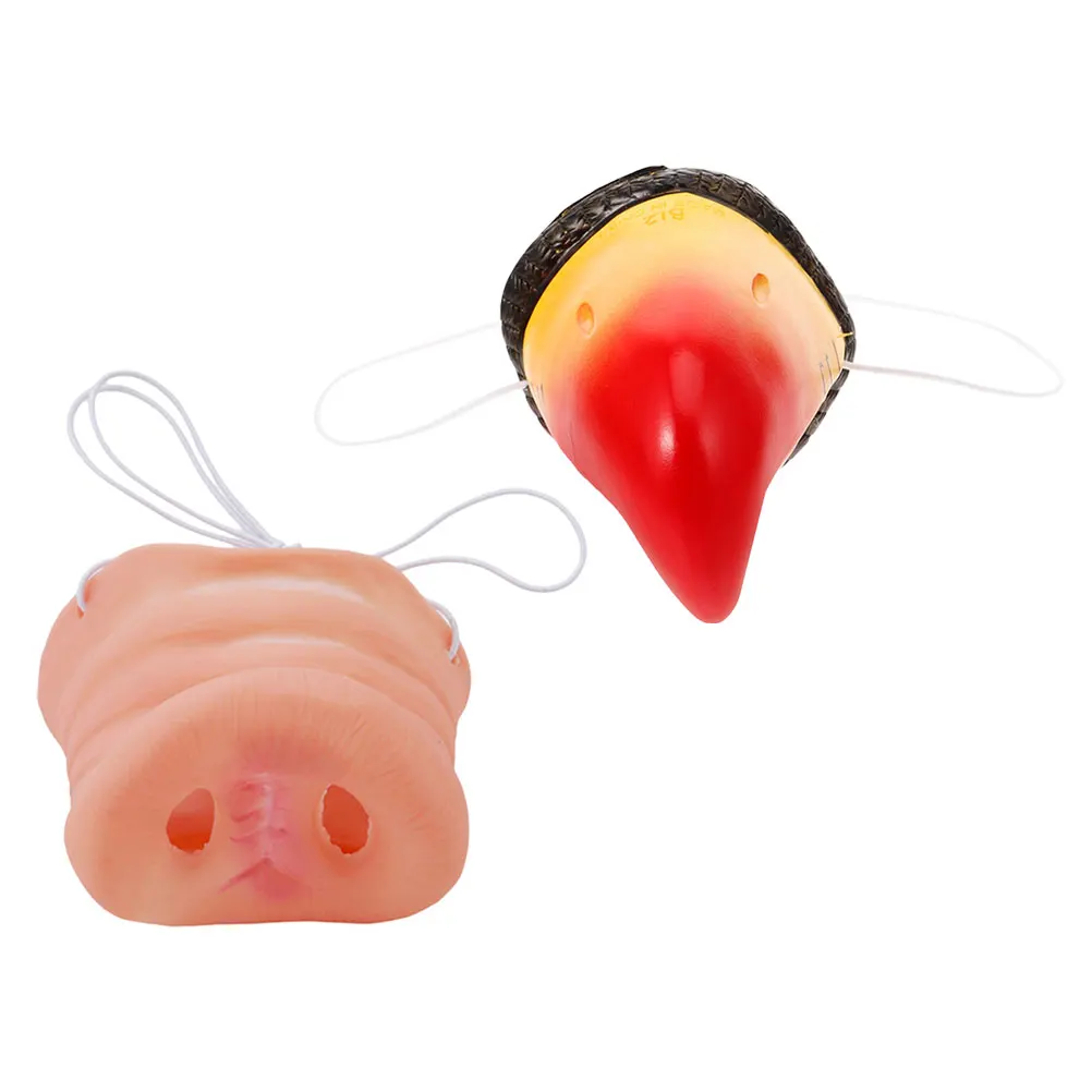 

2 Pcs Simulated Parrot Nose Pig Nose Props for Party Cosplay Lightweight Comfortable Halloween Costume Accessories