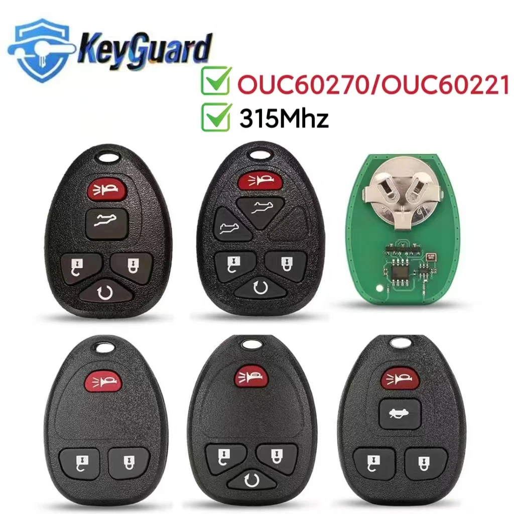 

Keyguard Car Remote Key OUC60270 315MHz 3 To 6 Buttons For Chevrolet Tahoe Traverse For GMC Chevy Silverado Buick Hummer