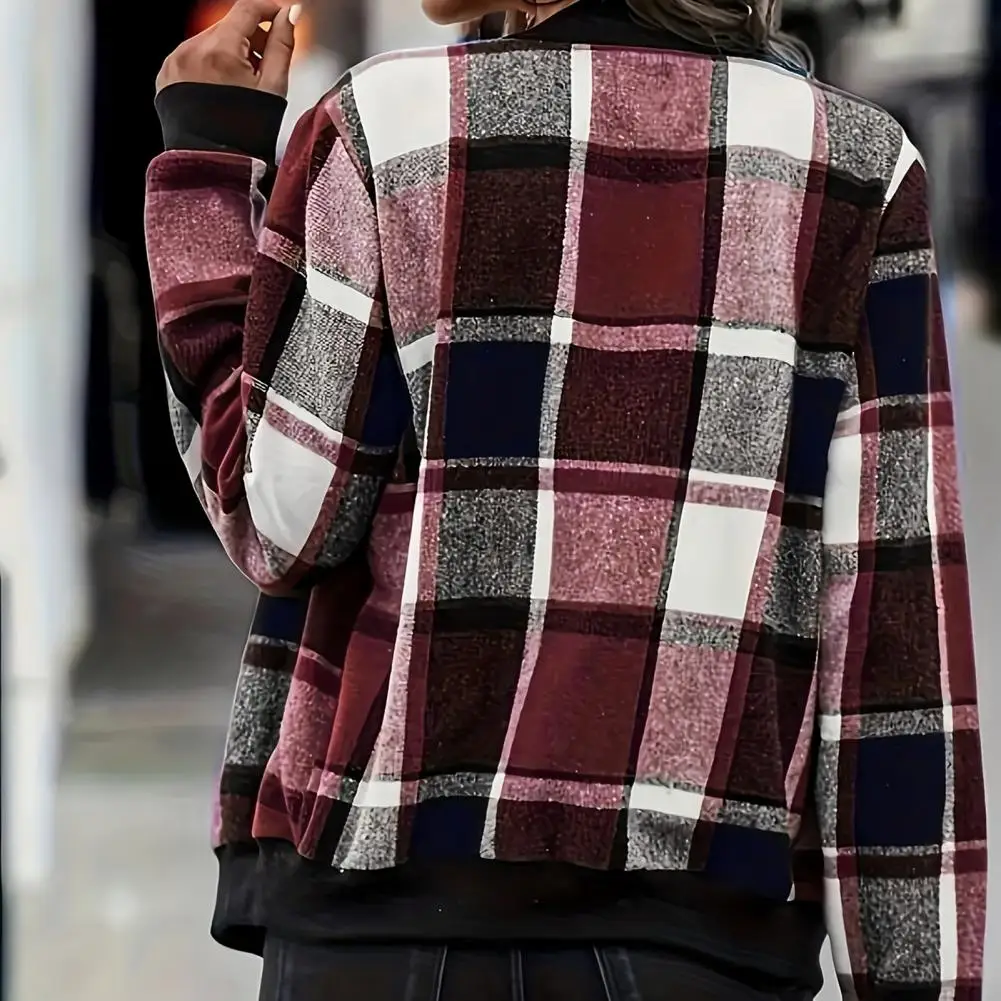 

Women Jackets Spring Autumn Long Sleeve Zipper Print Jacket Casual Pocket Slim Female Outwears Fall Outwear Female Tops Coat New