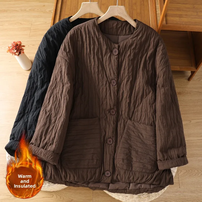 

Original Retro Sle ort Cotton Jaet Women's Winter Faion plus Size Warm Coat Cact Size Outerwear Thiened Long Sve