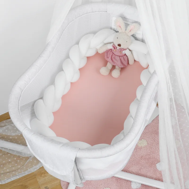 

Baby Woven Knitted Playpens Long Twist Fence White Bumpers Cradle Anti-collision Room Decoration Baby Activity Protection Gear