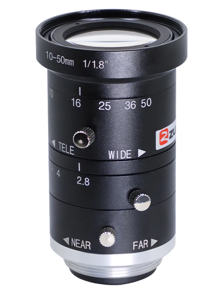 

Manual zoom industrial lens 10-50mm machine vision C-port 8MP low distortion manual aperture CS interface for live streaming