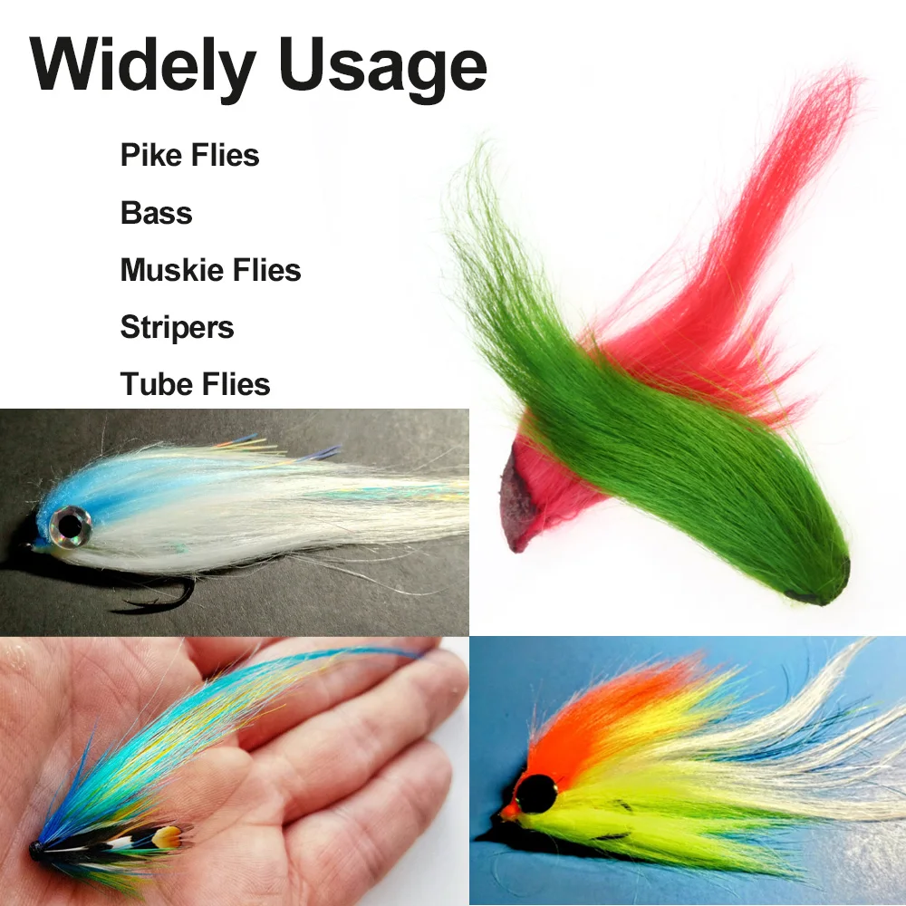 Dyed Natural Goat Tail Hair Fly Fishing Tying Material For Salmon Steelhead Patterns Streamers Wet Flies Lure Knotting - view 3
