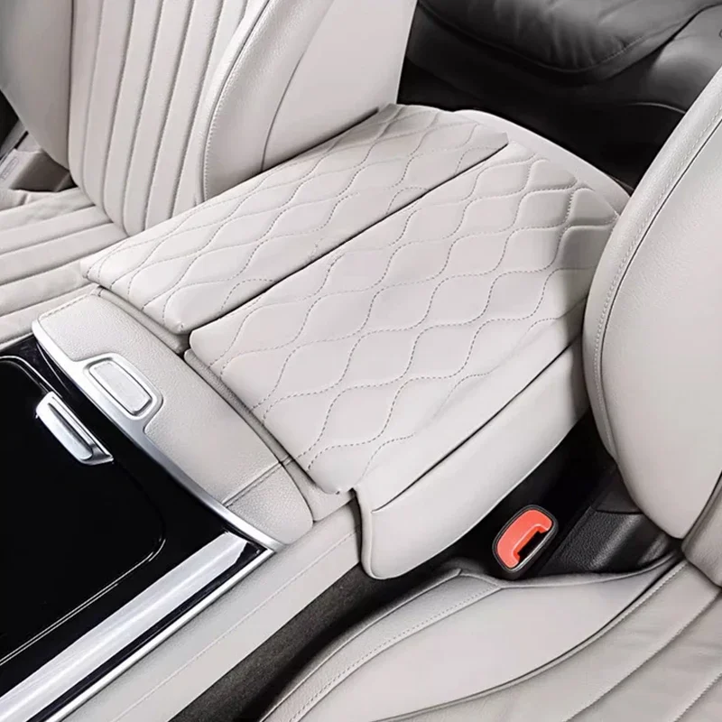 Center Console Armrest Box Cover Pad For Mercedes Benz S Maybach Class W223 S350 S450 S500 Leather Anti-Scratch Armrest Cushion