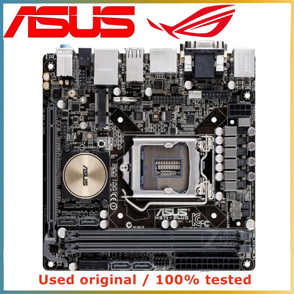 For ASUS H97I-PLUS Intel H97 MINI ITX H97i motherboard 2 × DDR3 16GB PCI-E 3.0 M.2 USB2.0 HDMI Mini ITX For Core i7 i5 i3 CPU