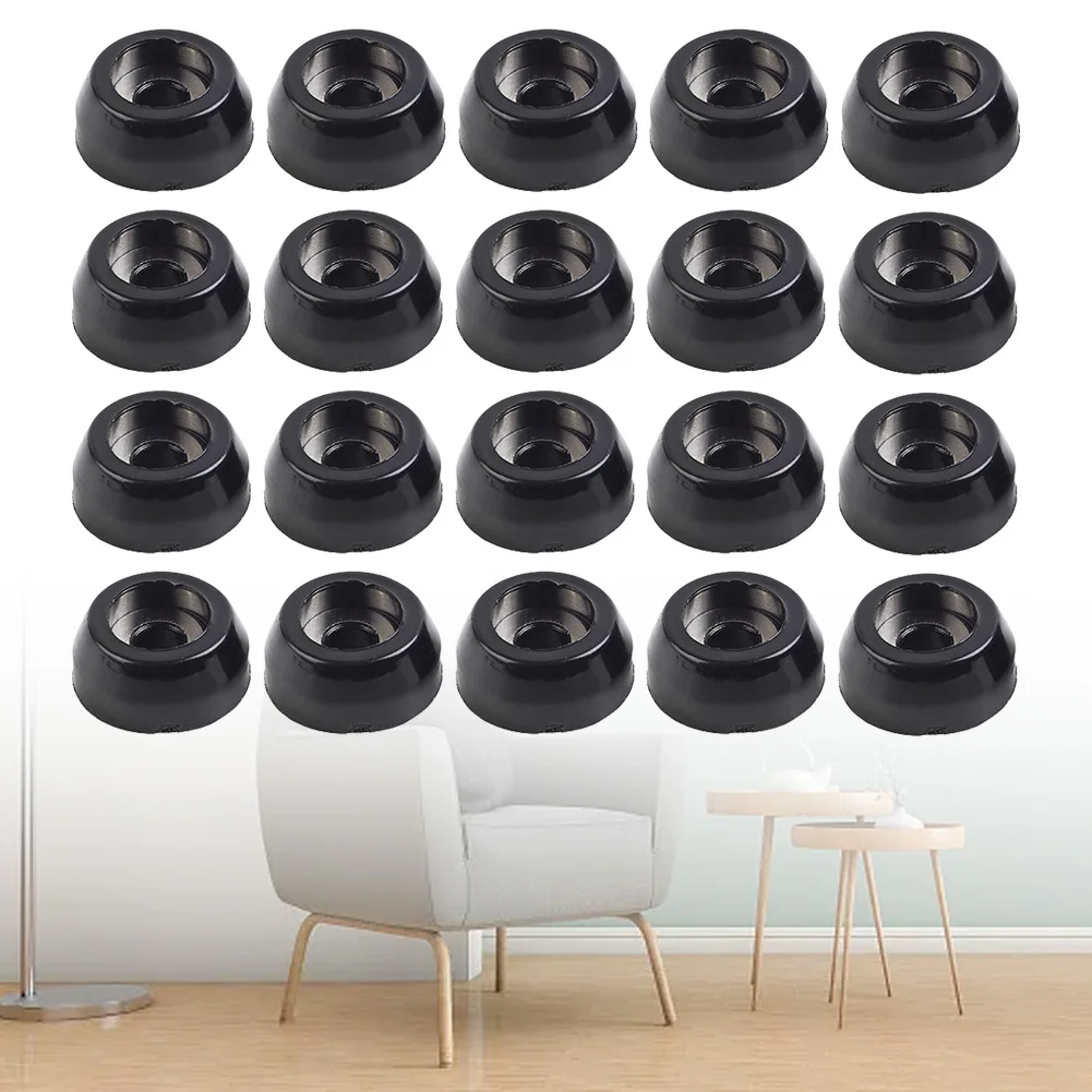 رائجة البيع أقدام مفيدة منصات الساق أجزاء المطاط الدائمة ثابتة عدم الانزلاق 20 قطعة اكسسوارات المضادة للخدش غطاء تغليف أسود #6