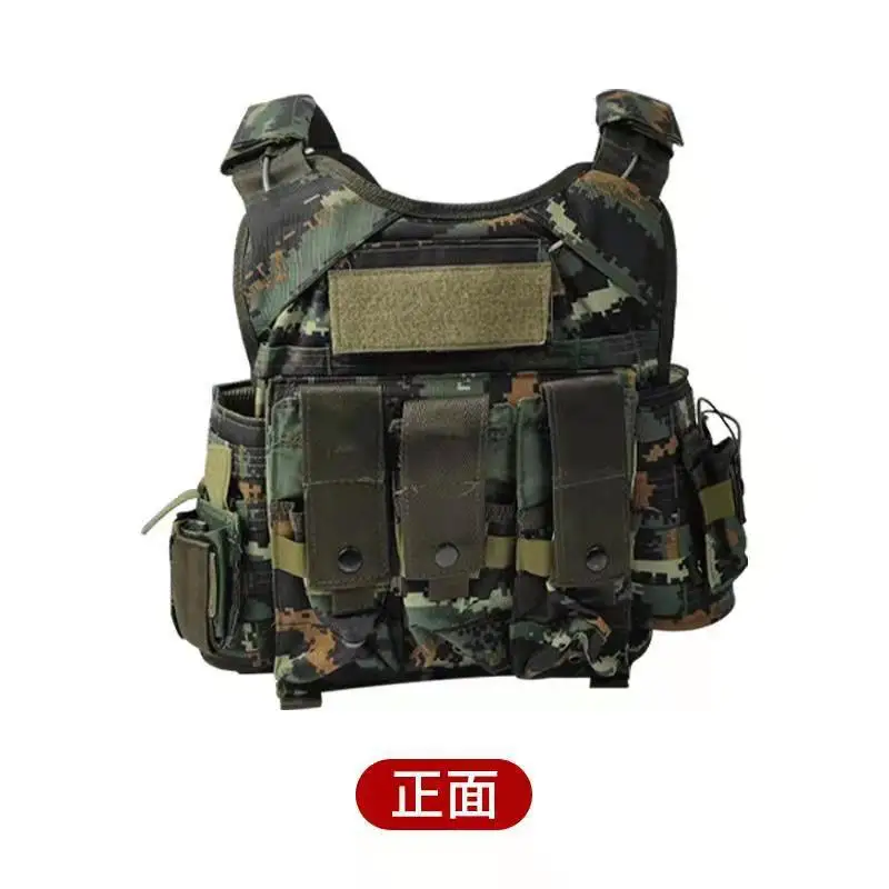Tactical Weighted Vest Quick-Release Tiger Stripe Camo 800D Oxford Durable Adjustable Shoulder Waist for Outdoor Training