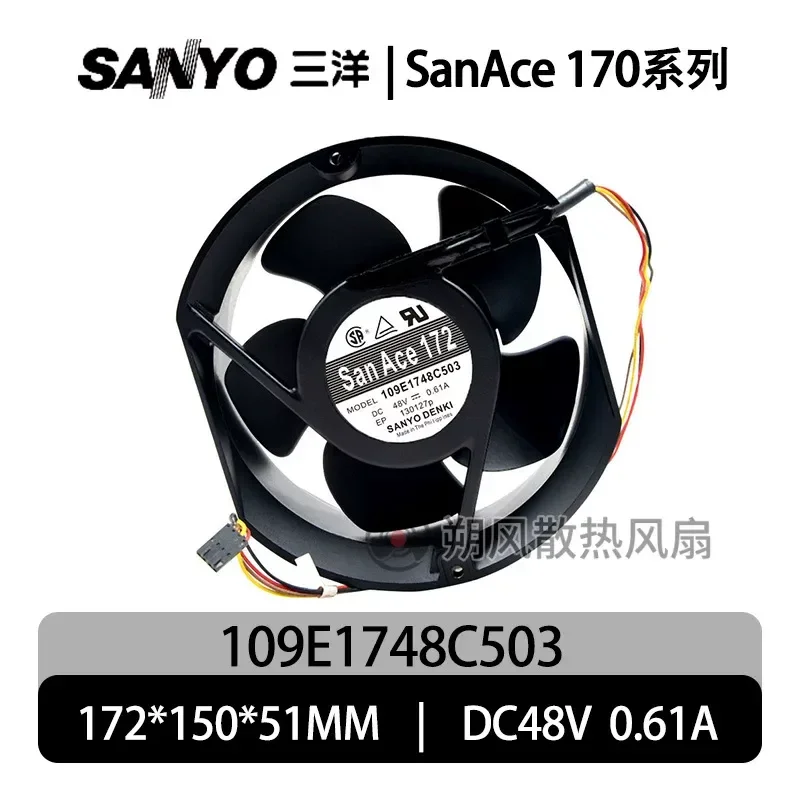 for San Ace 172 Sanyo 109E1748C503 48V 0.61A Waterproof Cabinet Variable Voltage Box Fan