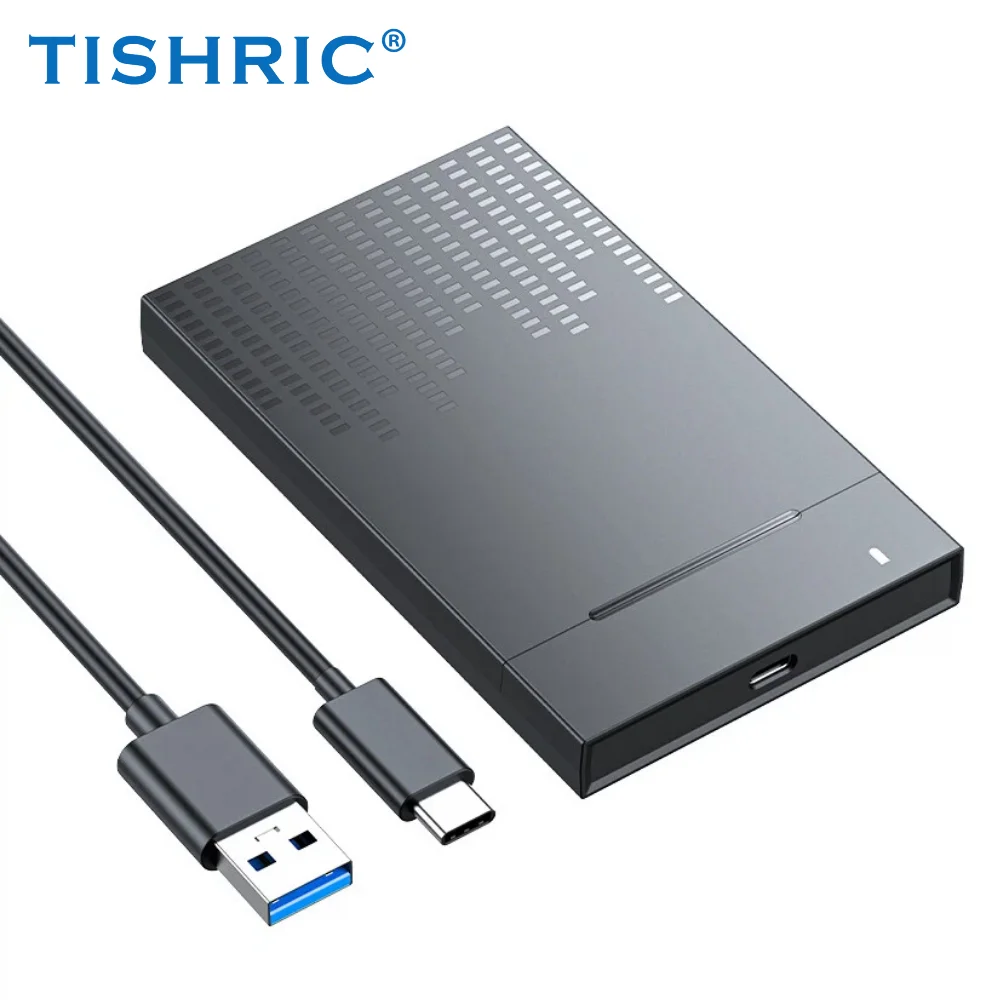 

TISHRIC 2,5-дюймовый чехол для жесткого диска SATA-USB Type-C, внешний HD-футляр, корпус для жесткого диска USB3.0, поддержка 6 ТБ