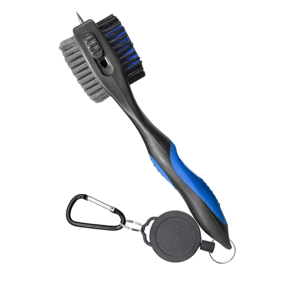 

Golf Club Brush Groove Cleaner with Comfortable Grip Retractable Zip-Line Carabiner Golf Groove Cleaning