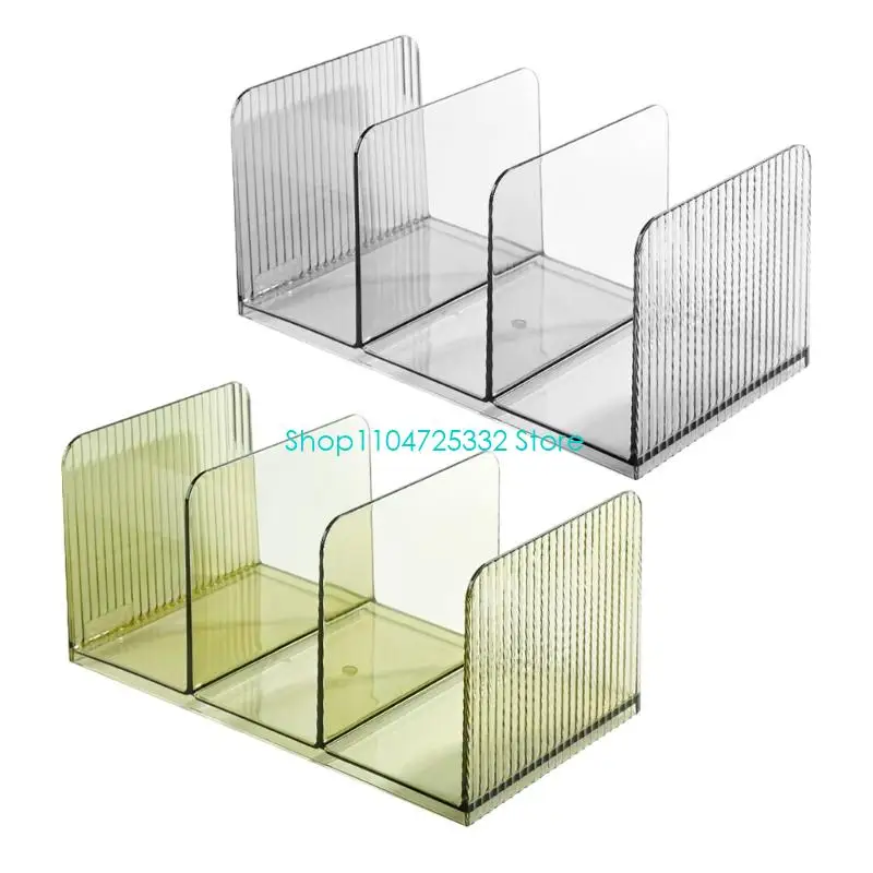 

P5EA акриловый подставка для книг для полки, 3 отделения, стол, конец книги, органайзер для книг, подставка для книг, экономия