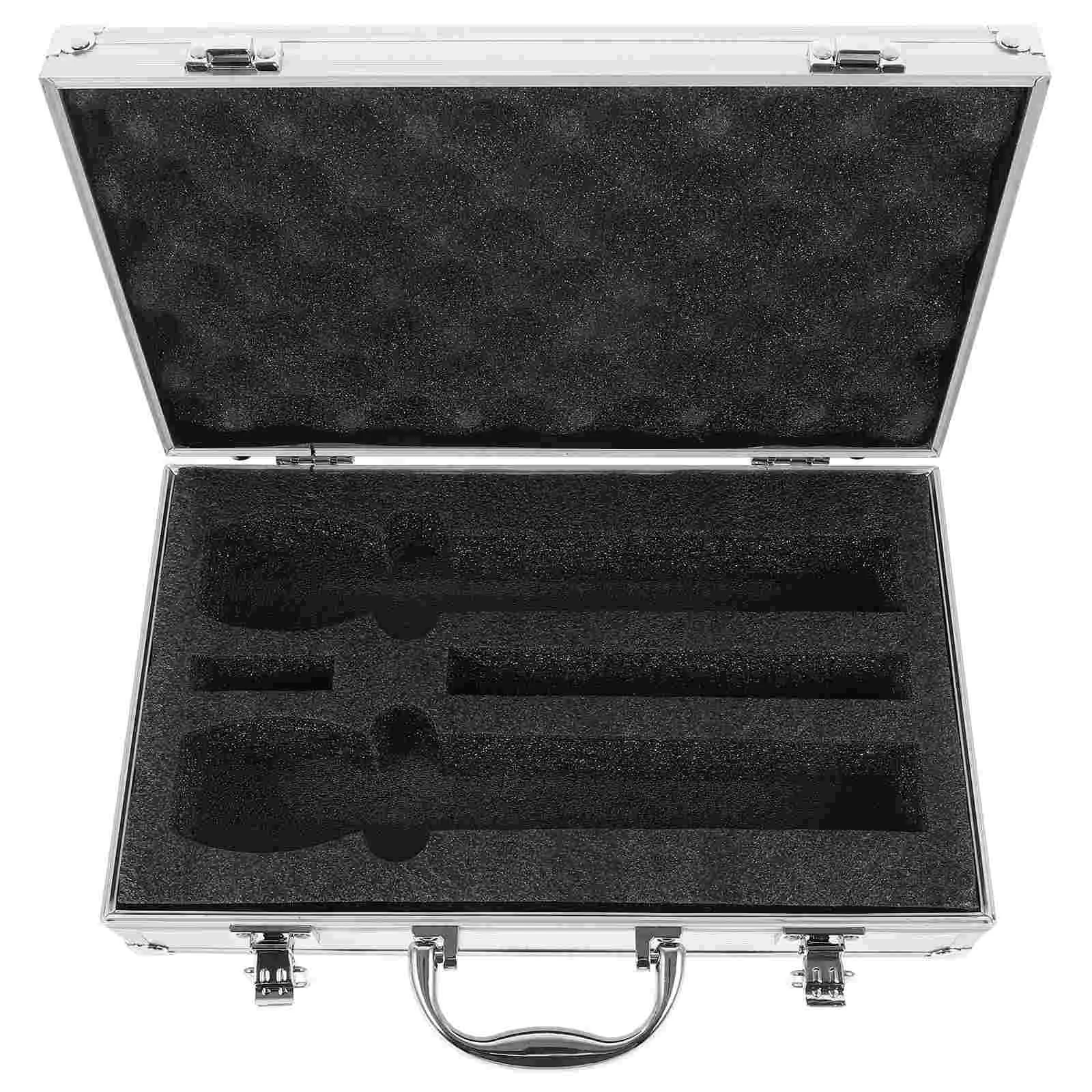 

Mic Organizer Microphone Carrying Storage Box Aluminum Alloy Microphones Case for Trip