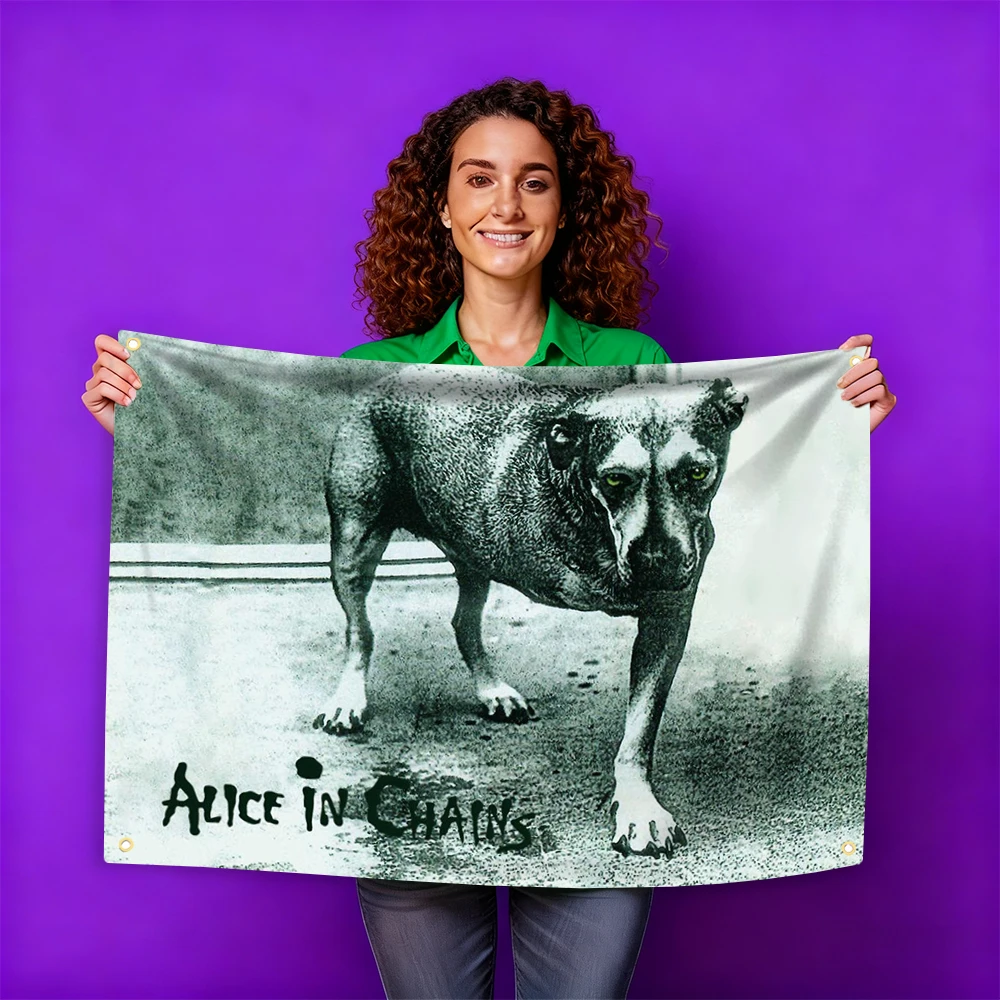 A-Alice In Chains Heavy Rock Band Flag Polyester Digital Printing Banner For Bedroom Wall Art Out Door Tapestry