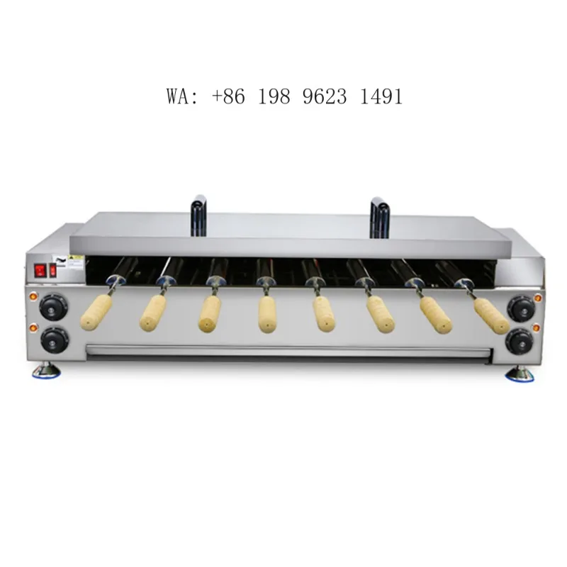 8 Sticks Rotary  Chimney Cake Oven High Efficiency Kurtos Kalacs Baking  for Street Snack Commercial Use