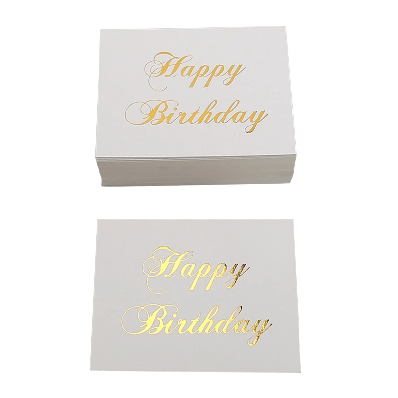 100PCS Bronzing Selamat Ulang Tahun Hadiah untuk Kartu Keinginan Putih untuk Pemilik Usaha Kecil
