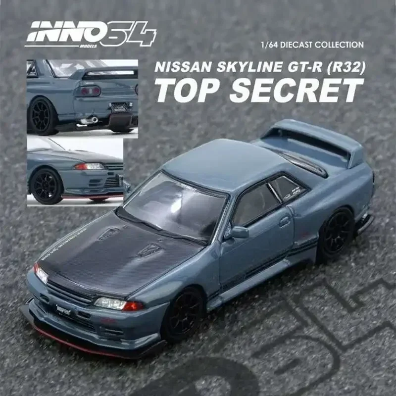 

PreSale INNO 1:64 TOP SECRET Nissan Skyline R32 GTR Stealth Grey Diecast Diorama Car Model Collection Miniature Toys