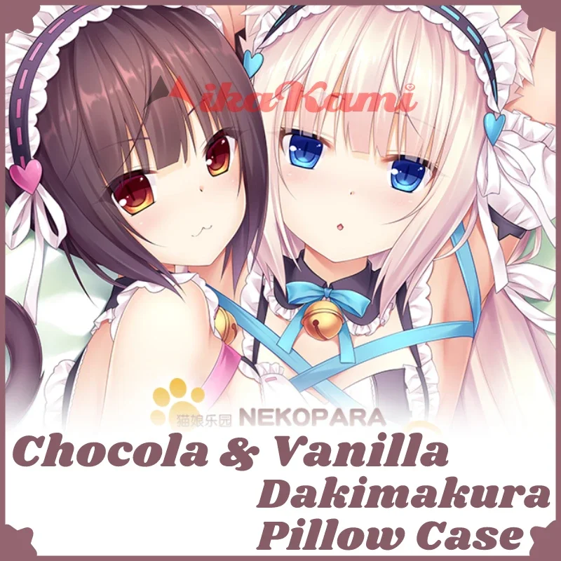 Nekopara Chocola Vanilla Dakimakura Pillow Case Sexy Pillowcase Full Body Hugging Otaku Cushion Cover Bedding Home Decor Gift