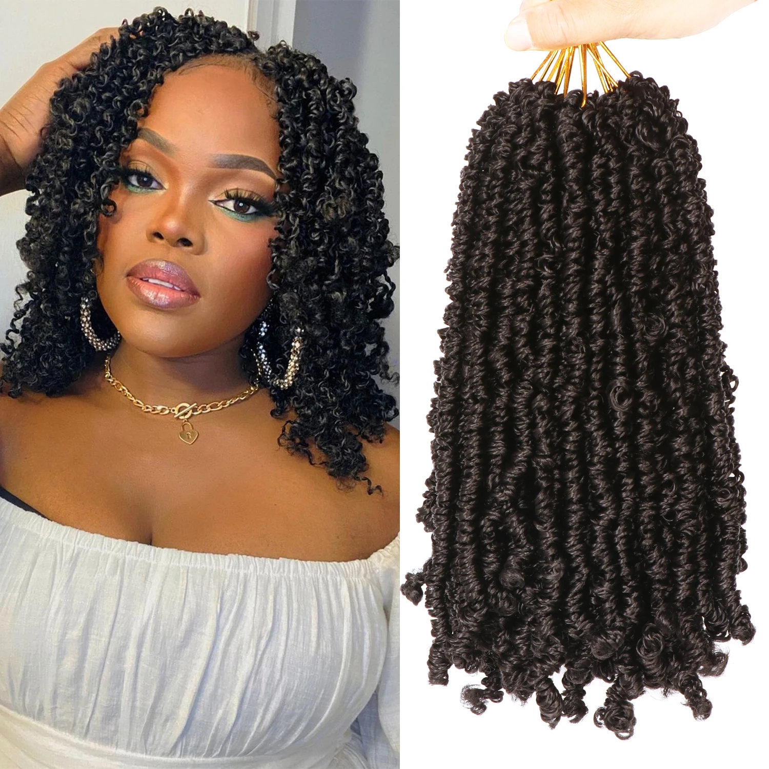 

Dansama Synthetic Yanky Twist Crochet Hair Pre-Twisted Bohemian Passion Twist Crochet Braids Pre Looped Senegalese Twist Hair