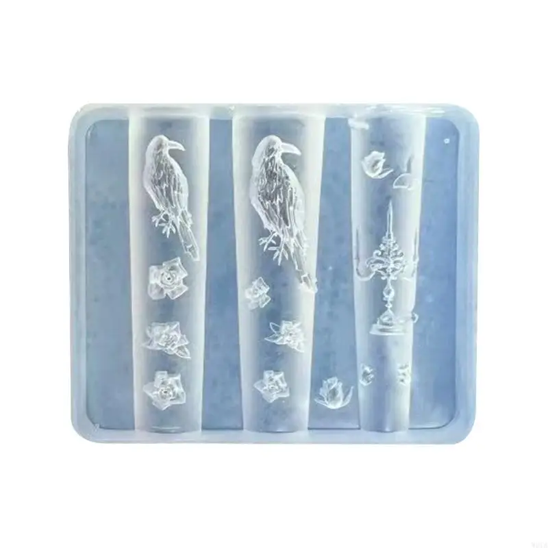 

W0YA Reusable Soft Silicone Mould With Intricate Gothics Floral Designs for Custom Decorations