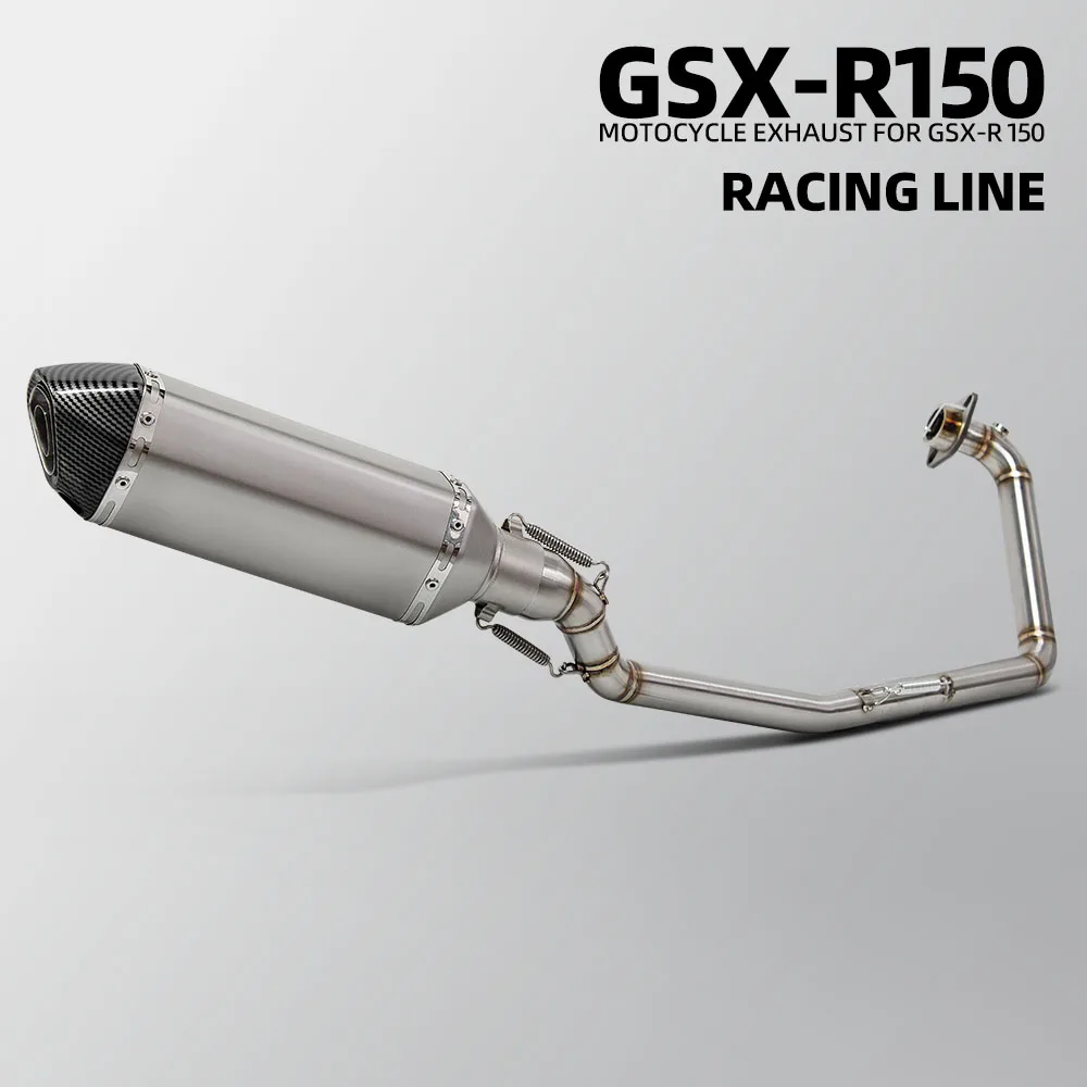 

Для мотоциклов Suzuki GSXR125 GSXS125 GSXR150 GSXS150 2017-2026: Гоночная выхлопная система, коллектор 370 мм, глушитель с DB-киллером