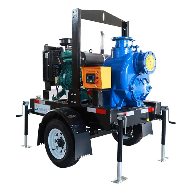 Self Priming Centrifugal Pump Trailer Diesel Engine Water Pumps for Agriculture