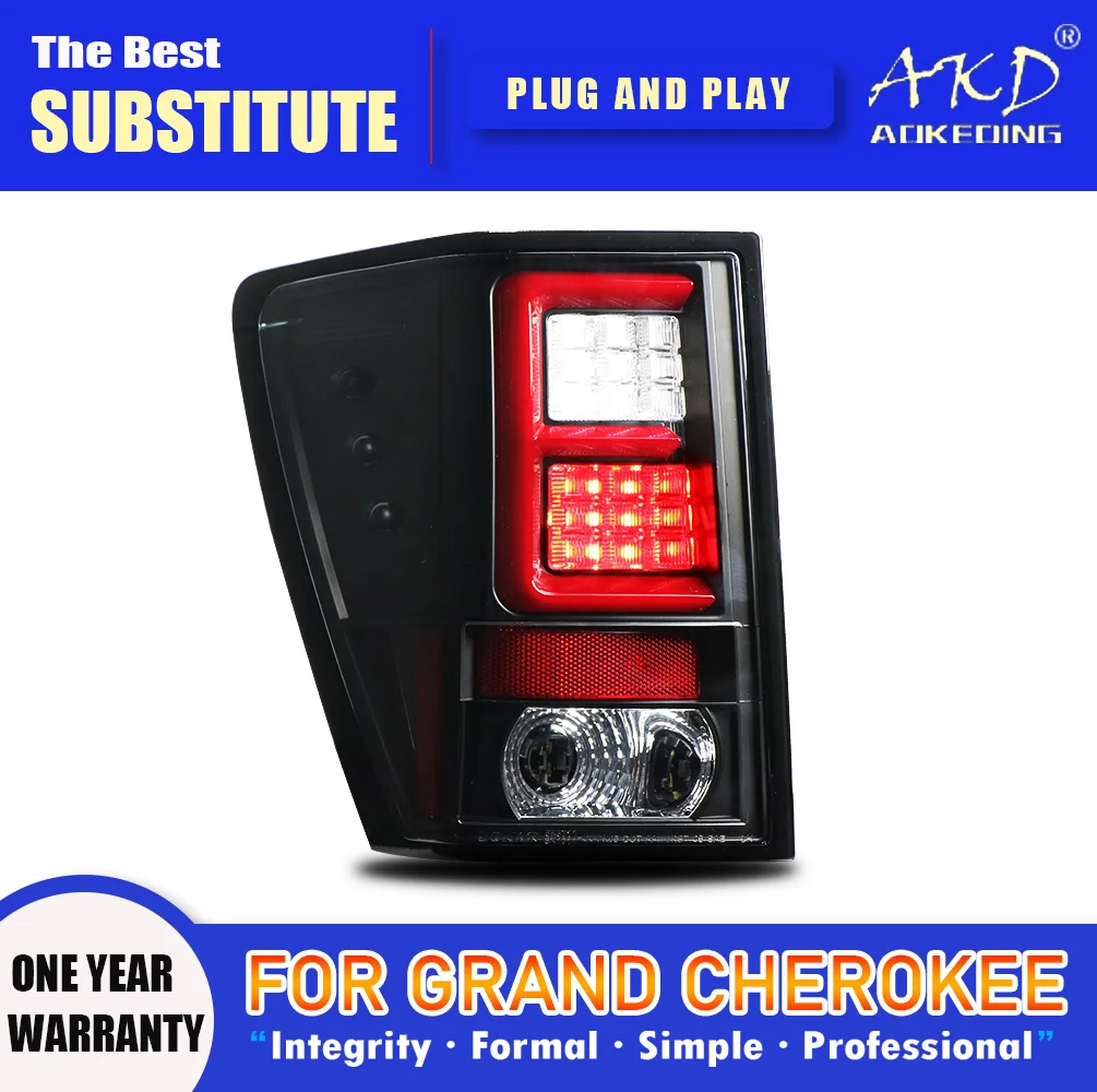 AKD Tail Lamp for Jeep Grand Cherokee LED Tail Light 2005-2010 Grand Cherokee Rear Fog Brake Turn Signal Automotive Accessories