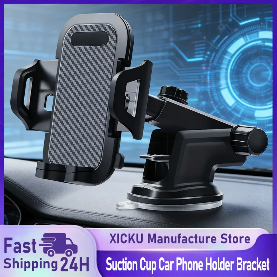 

360° Windshield Car Phone Holder Car Dashboard Mobile Cell Support Bracket Universal Sucker for iPhone 17 16 15 Samsung Xiaomi
