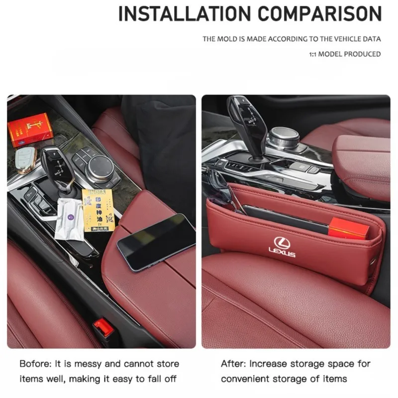 اكسسوارات السيارات مقعد الفجوة المنظم صندوق مانعة للتسرب حقيبة التخزين لكزس F SPORT CT ES GS NX IS250 CT200h IS300h ES300h ERX400h #4