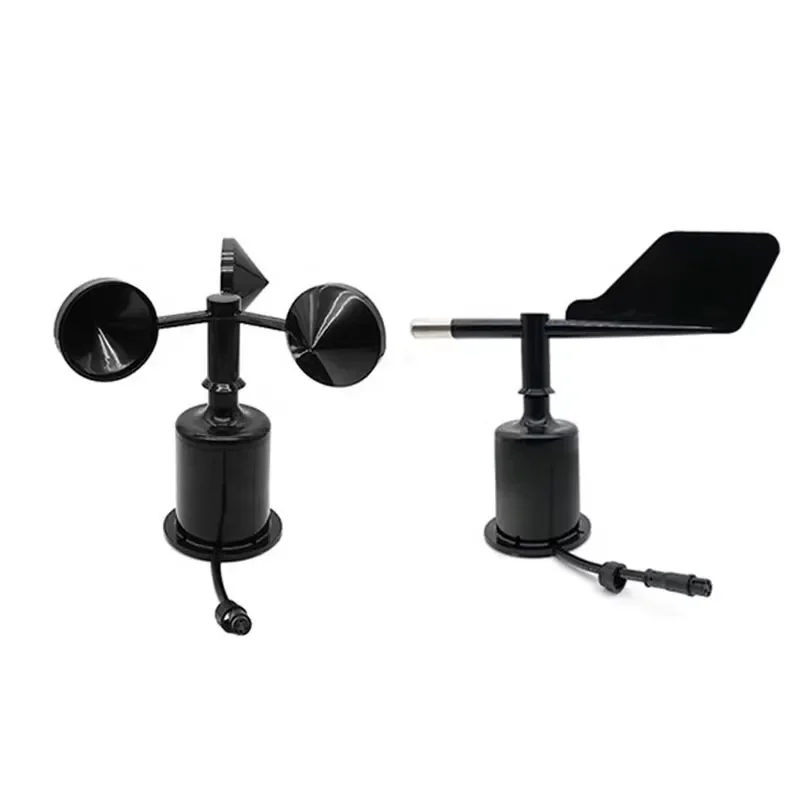 Wind Speed and Direction Sensor Three Cups Meteorological Site Tower Crane Mine 485 Polycarbon High Precision Anemometer