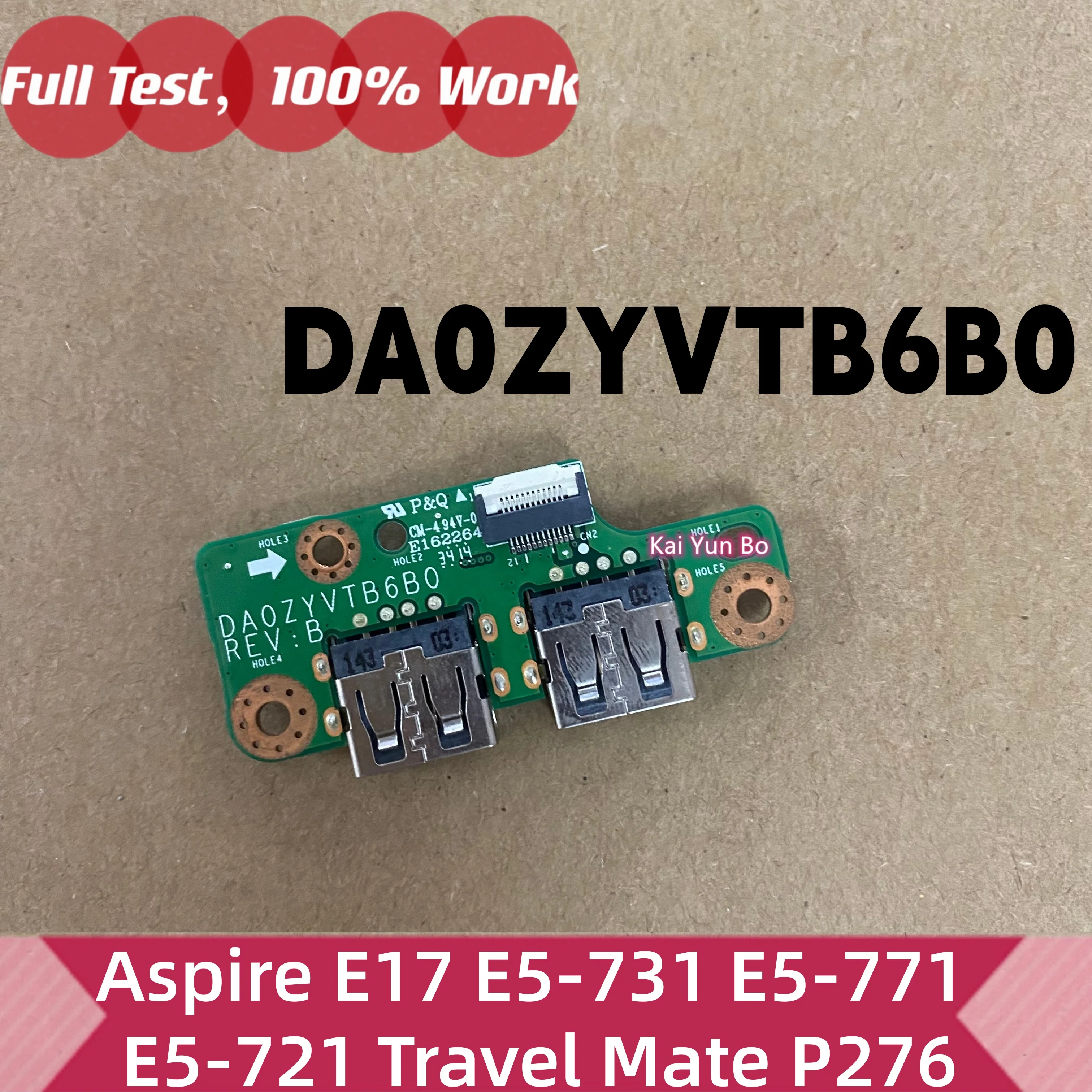 Placa de Puerto USB para Laptop Acer Aspire E17 E5-731 E5-771 E5-771G E5-721 Travel Mate P276-MG, DA0ZYVTB6B0