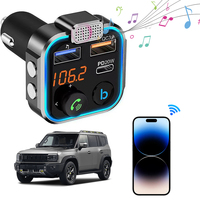 1/2PCS BT 5.0 FM Transmitter Type-C PD 20W QC3.0 Fast Charger MP3 Player Receiver 3 Ports Charging Hands Free Calling for Car