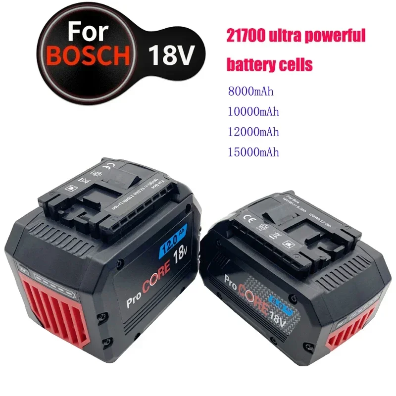 

8Ah 10Ah 12Ah 15Ah ProCORE replacement battery, for Bosch 18V cordless tools BAT609 BAT618 GBA18V 21700 high power 5C power cell