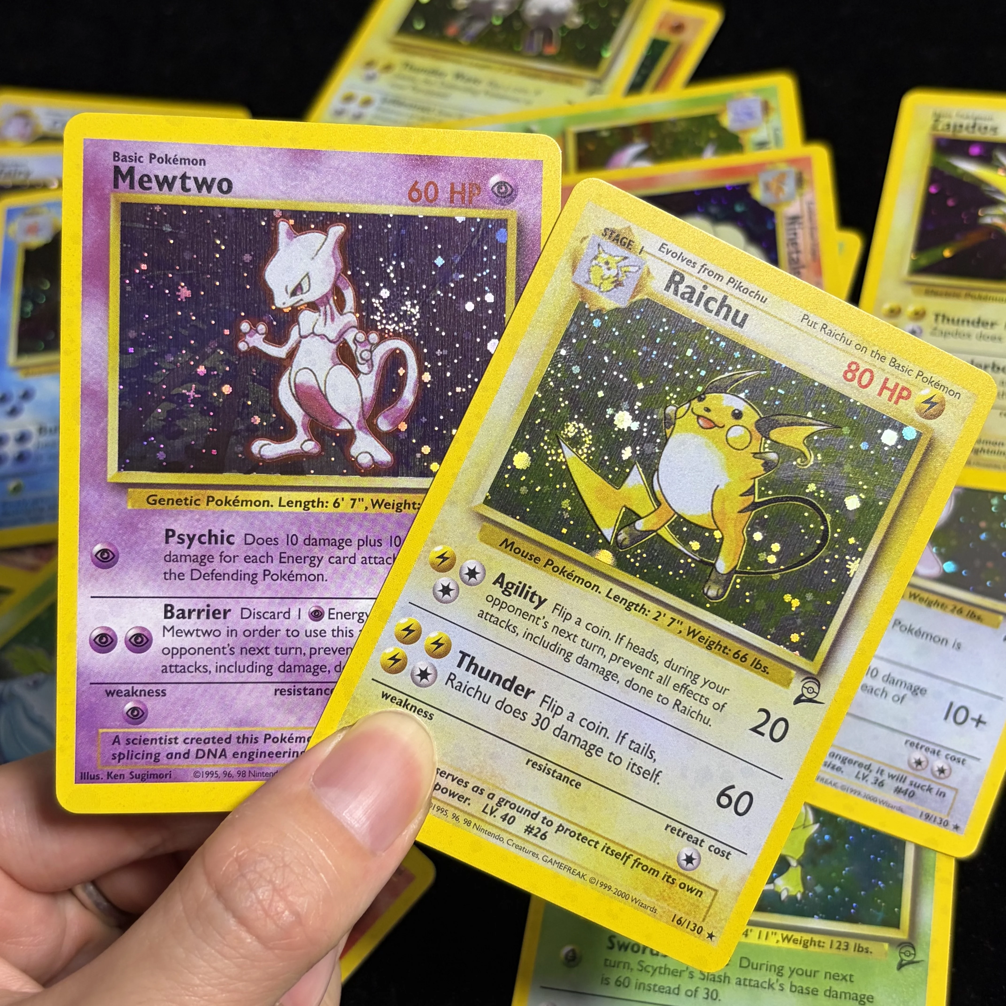 20pcs-ptcg-galaxy-holofoil-base-set-2-lote-completo-de-patrones-raichu-mewtwo-nidoking-tarjetas-de-juego-tcg-pristine-sin-jugar-proxy