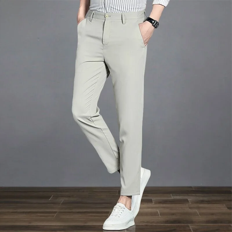 

Мужские повседневные брюки Slim Fit, укороченные, летние, новые, модные, универсальные, молодежные, энергичные, немнущиеся, спортивные