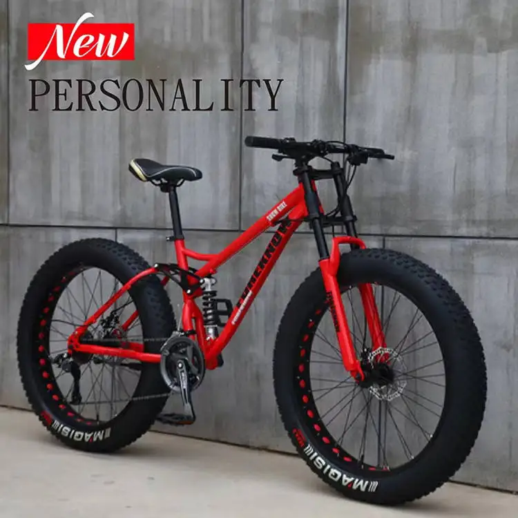 4.0 wide tires High carbon steel frame rappelling variable speed Mountain bike Off-road Beach Snow Bicycle Double disc brake