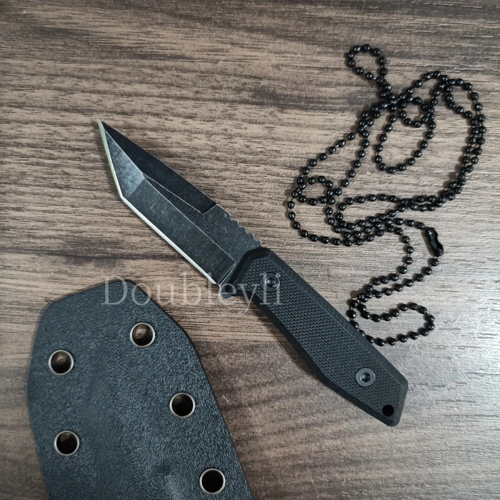 

DAR03 Compact Straight Knife Necklace Knife with K Sheath Outdoor Knife Climbing Rescue Multi-functional Cutting Knife EDC Tools