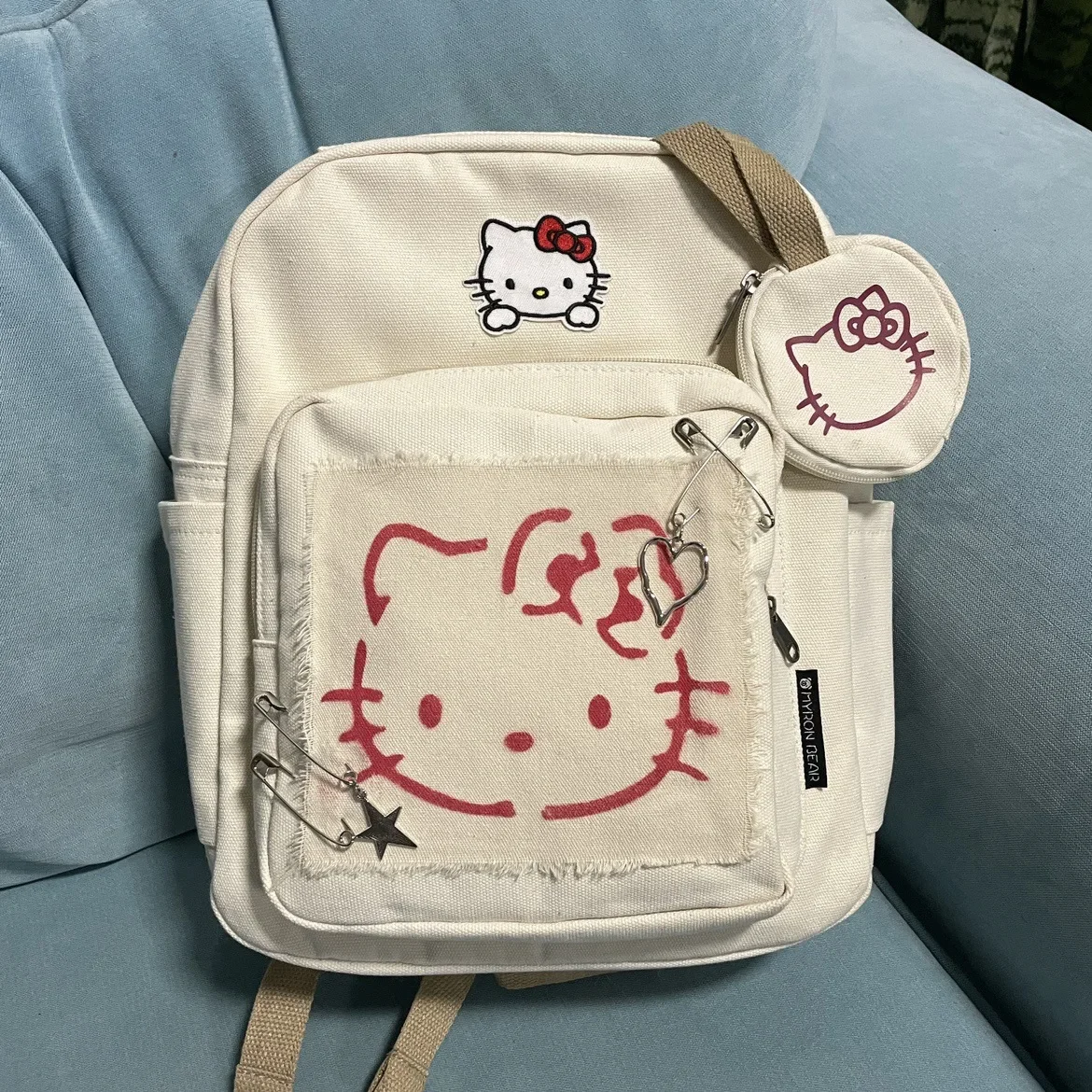 Mochila Hello Kitty Sanrio Backpacks Girls Bookbag School Bags Cartoon Kids Rucksack Travel Rucksack Shoulder Bag Large Capacity