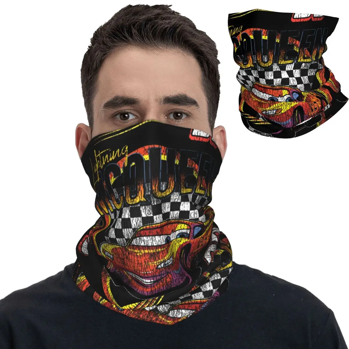 

Cars Lightning McQueen Vintage Race Bandana Neck Cover Printed Mask Scarf Multifunctional Balaclava Outdoor Sports Adult Winter