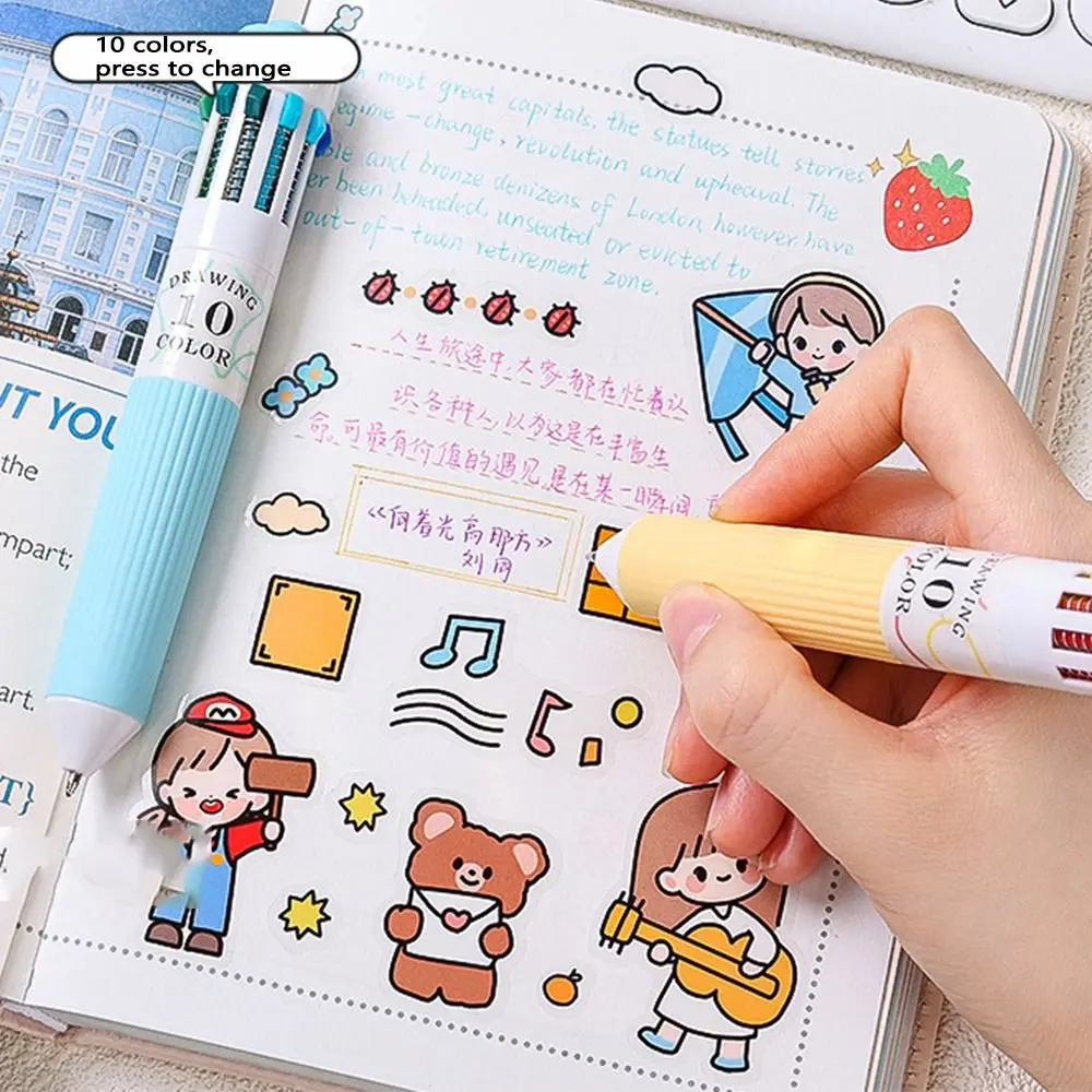 

3Pcs/Set Creative Mechanical Ballpoint Pen Multicolored 10 in 1 Multicolor Ballpoint Pens Replaceable Core 28 Colors