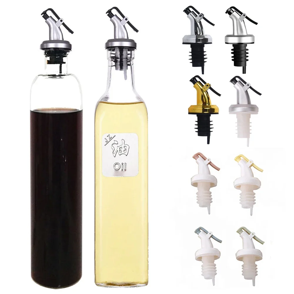 Olive Oil Bottle Sprayer Wine Pourer Sauce Boat Nozzle Liquor Oil Dispenser Leak-Proof Plug Bottle Stopper Kitchen Tool Gadgets