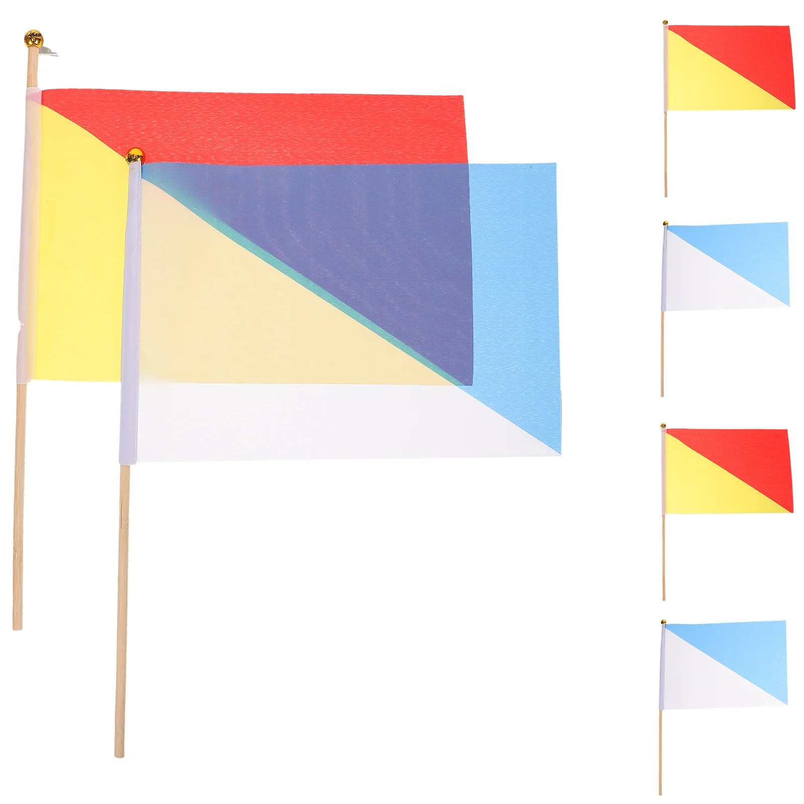 

6pcs Wood Yellow Signal Flag Signal Flags Comm Performance Comm Flags Referee Traffic Sports