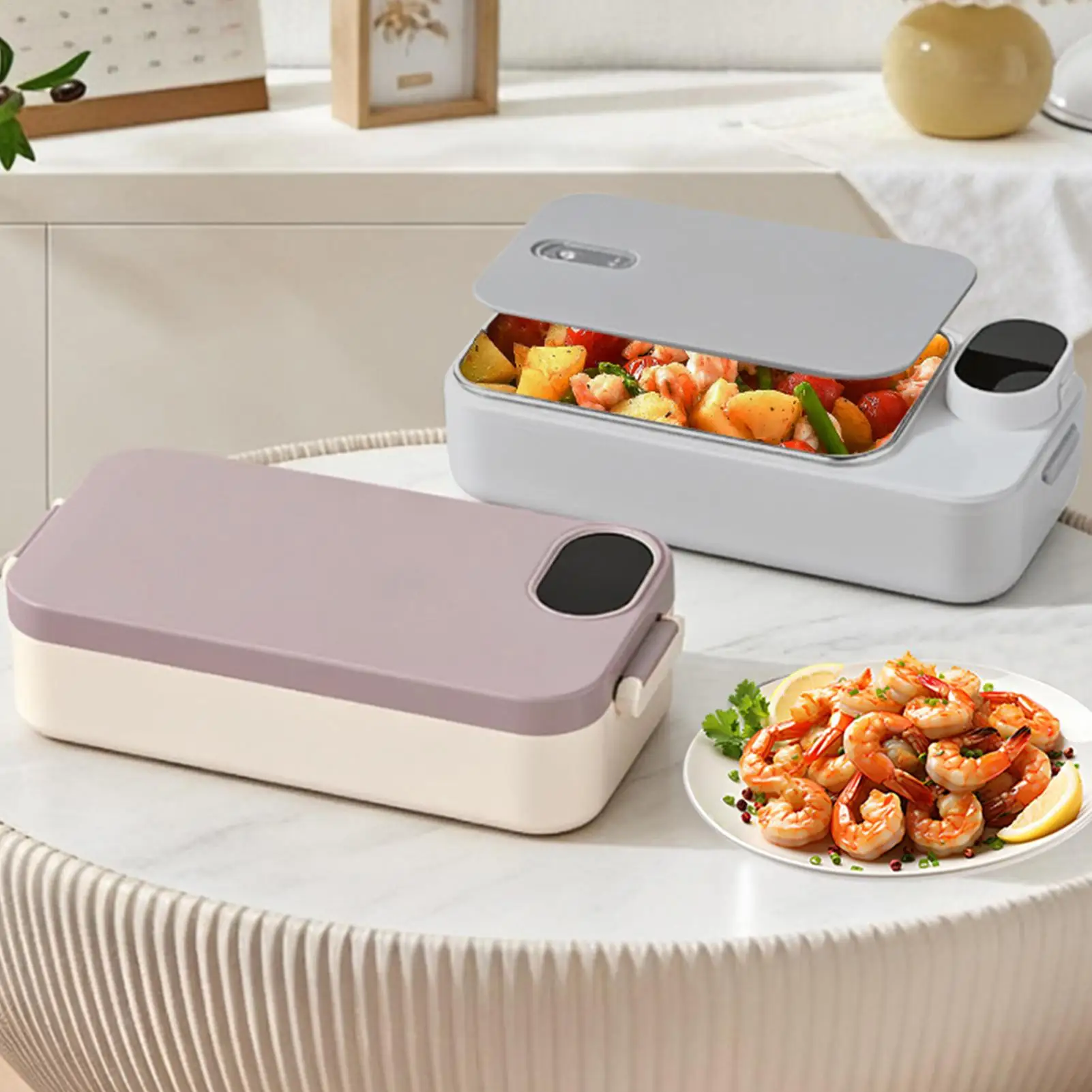 Portable Rechargeable Electric Lunch Box No Water Supply Required Timed Heat Preservation Suitable For Office Lunch carrying