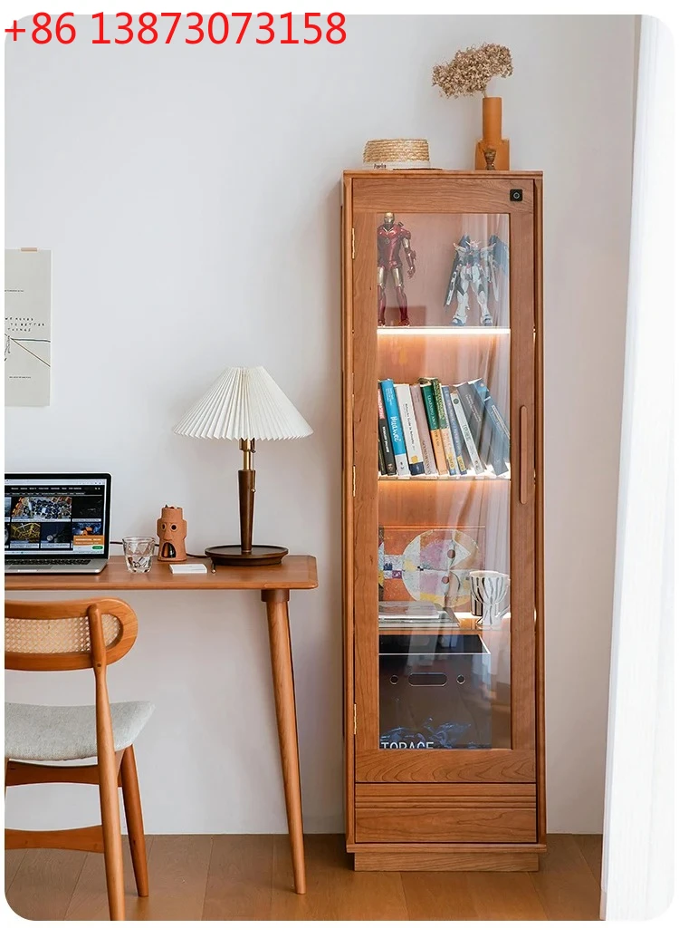 

Пыленепроницаемый шкаф-витрина ручной работы из массива дерева в скандинавском стиле