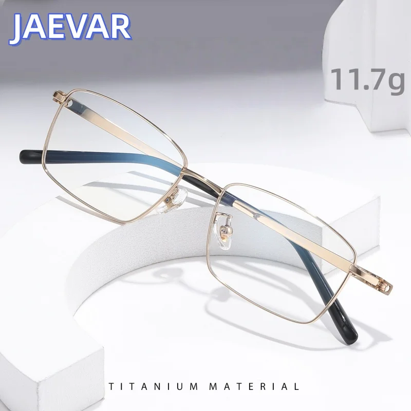 

Очки JAEVAR New Gold Wire с оправой из чистого титана для мужчин, с защитой от синего света, модные деловые очки, модель 91357