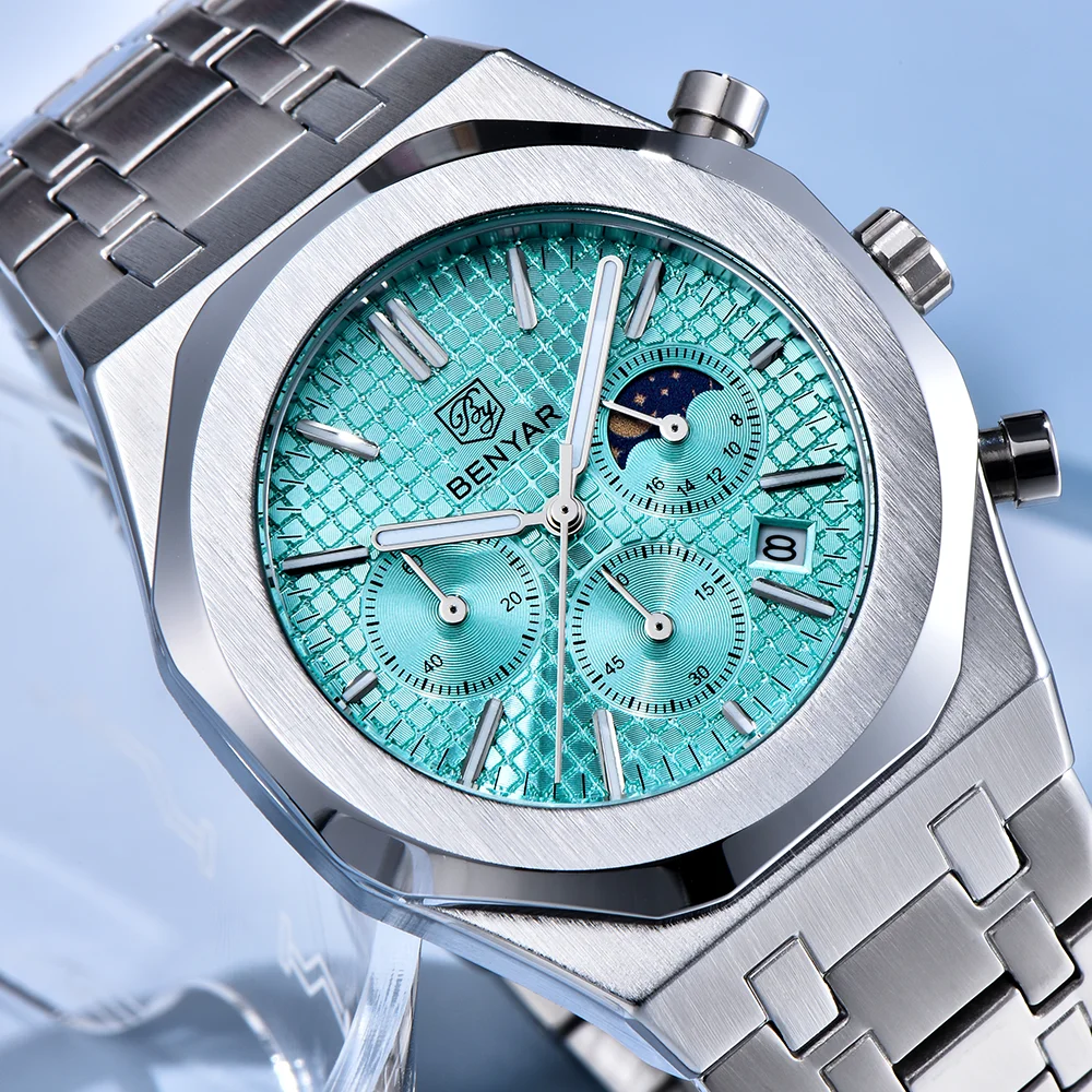 Luxury Watch Level - Relógio masculino de luxo BENYAR 5228M,