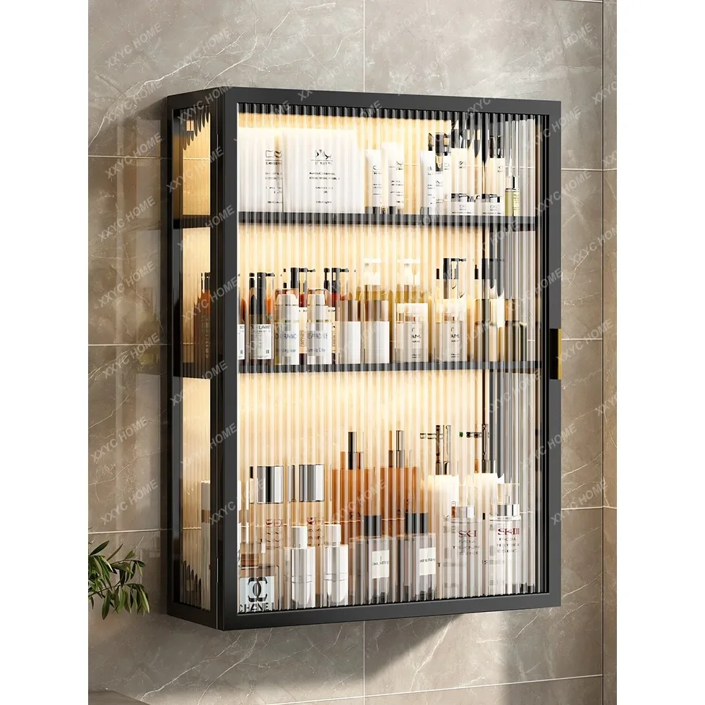 

Bathroom Storage Rack Bathroom Cosmetics Storage Cabinet Wall-Mounted Punch-Free Wall Cupboard