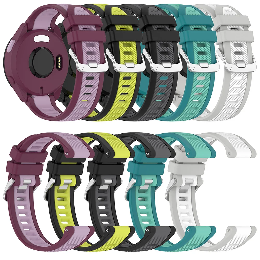 For Garmin Forerunner 165/55/245/645, Vivoactive 6/5/3, Vivomove Style/Luxe/HR/Sport - 20mm Quick Release Soft Silicone Strap