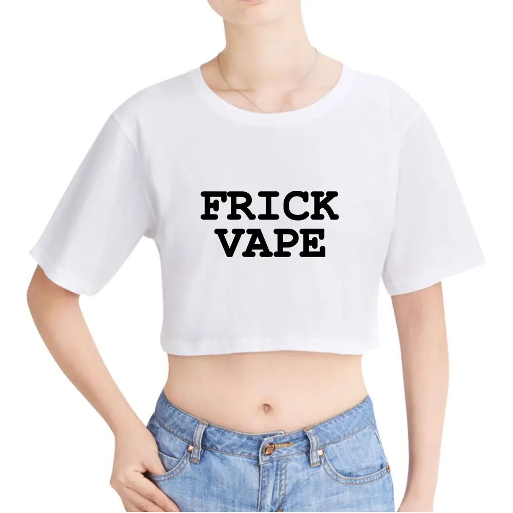 

Baylen Levine Frick Vape Vintage 90s Crop Top Exposed Navel T-Shirt O-Neck Oversize Tops Women Fashion Funny Tshirt
