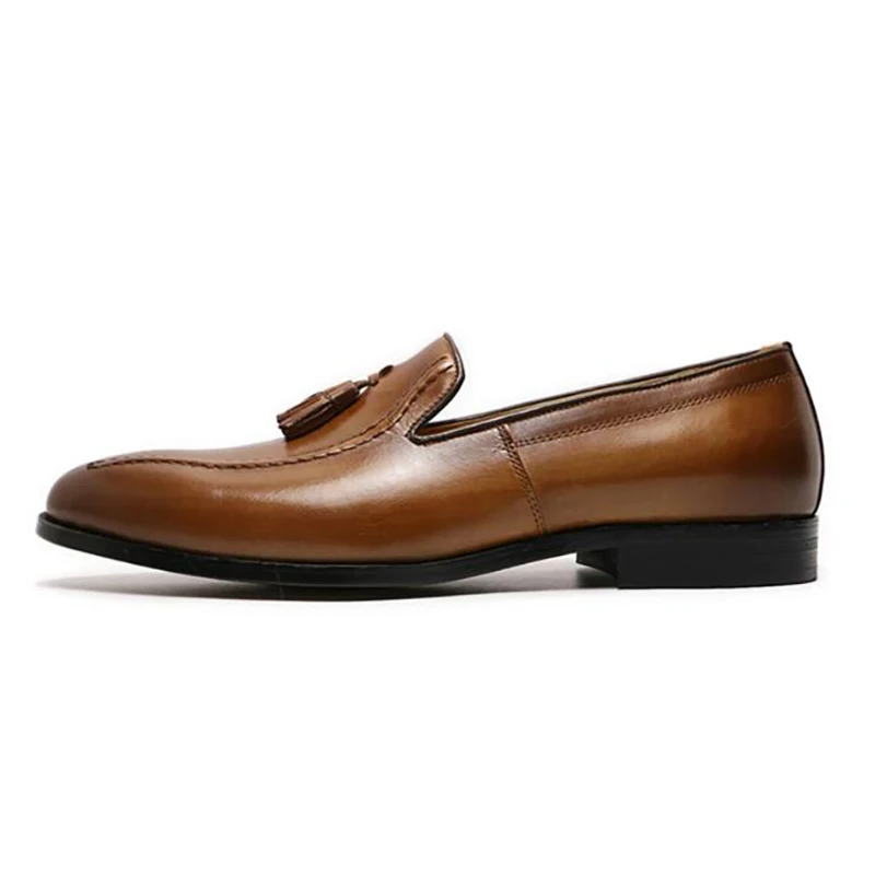 Fashion Men\'s Loafers Handmade Leather Men Luxury Italian style Leather Dress Shoes Men Office Wedding Loafers Men Shoes 